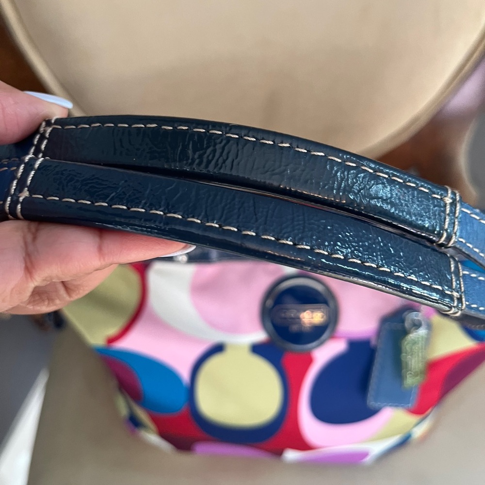 ✨Host Pick ✨ Coach Signature Multicolor Satin & Leather Tote & Bonus Belt Bag - Picture 10 of 17